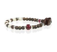 Gerba Bracciale Uomo WBROWN01 Realizzato con Filo Cerato, Pietre Dure, Ceramiche, Murrine, Osso e Arg 925 Fatto a Mano in Italia Regalo Uomo