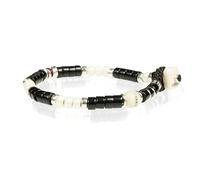Gerba Bracciale Winter Black 04 Uomo Realizzati con Filo Cerato Pietre Dure Ceramiche Murrine Osso e Argento 925