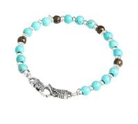 Gerba Bracciali Uomo MOSCH01 con Chiusura Moschettone, Aulite Celeste, Bronzite e Arg 925 Fatto a Mano in Italia Regalo Uomo