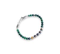 Gerba Jewels Bracciale con chiusura a moschettone occhio di tigre e argente