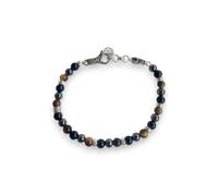 Gerba Jewels Bracciale con chiusura a moschettone occhio di tigre onice nero ematite scura argento