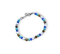 Gerba Jewels Bracciale con chiusura a moschettone pietre dure 6 mm e argento
