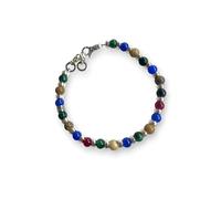 Gerba Jewels Bracciale con chiusura a moschettone pietre dure 6mm e argento
