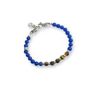 Gerba Jewels Bracciale con chiusura a moschettone sodalite occhio di tigre e argento