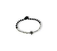 Gerba Jewels Bracciale in argento con corno in bronzo smaltato nero e murrine