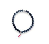 Gerba Jewels Bracciale onice lucido 6mm corno smaltato rosso e argento