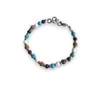 Gerba Jewels Bracciale realizzato con filo elastico cerato pietre dure e argento