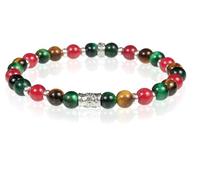 Gerba MASON:occhio di tigre multicolor, agata rossa e arg925