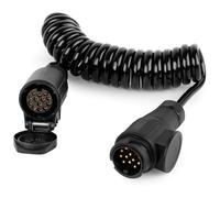 Gerbala 2M Cavo Prolunga Rimorchio 13 Poli con Spina e Presa 13 Poli, Cavo Prolunga Spirale Rimorchio 13 Poli, Cavo Adattatore per Rimorchio per 12V/24 Vcamion Trattore Rimorchio Auto Roulotte