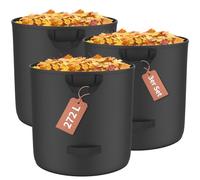 Gerbala 3× 272 L Sacchi da Giardino Pieghevoli - Sacchi per Foglie Robusti, Autoportanti, Grandi Dimensioni, Impermeabili (150 gsm) - Ideali per Rifiuti di Giardino, Sfalci e Potature, Nero
