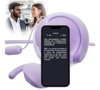 Gerbala Hy-T26 Pro Traduttore di Lingua, Nuovo Hy T26 Pro Traduttore di Cuffie, Cuffie di Traduzione ad Alta Precisione Wireless, Ows Cuffie Appeso, Supporta oltre 75 Lingue Diverse (viola)