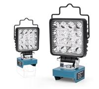 Gerbala Luce da Lavoro a LED per Makita 18-21V, 48W 4800LM, Faro LED Ricaricabile, Faretto a Batteria con Tipo C/USB, Protezione da Bassa Tensione, per Riparazione Auto, Cantieri (Senza Batteria)