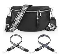 Gerbala Marsupio da Donna in Pelle - Piccola Borsa a Tracolla in Vera Pelle con 2 Tracolla Larga - Porta Carte per Viaggi, Shopping, Lavoro