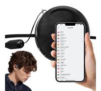 Gerbala Pro Traduttore di Lingua, Nuovo Pro Traduttore di Cuffie, Cuffie di Traduzione ad Alta Precisione Wireless, Ows Cuffie Appeso, Supporta oltre 75 Lingue Diverse (nero)
