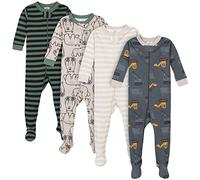 Gerber 4-Pack Footed Pajamas Sleepers per Neonati e Bambini Bimbo 0-24 (Pacco da 4)