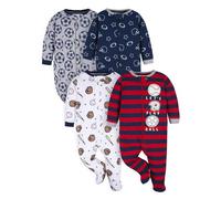 Gerber 4 Pack Sleep 'N Play Footie Dormienti per Neonati e Bambini Bimba 0-24 (Pacco da 4)