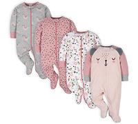 Gerber 4 Pack Sleep 'N Play Footie Dormienti per Neonati e Bambini Bimba 0-24 (Pacco da 4)