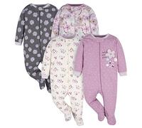 Gerber 4 Pack Sleep 'N Play Footie Dormienti per Neonati e Bambini Bimba 0-24 (Pacco da 4)