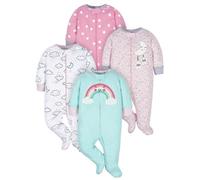 Gerber 4 Pack Sleep 'N Play Footie Sleep N' Play Bimba 0-24 (Pacco da 4)