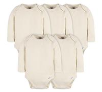 Gerber 5Pk L/S Lap Shoulder Bodysuits Natural 12M