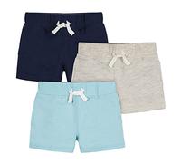Gerber Baby Boys Confezione da 3 pantaloncini in maglia pull-on, blu e grigio, 3-6 mesi
