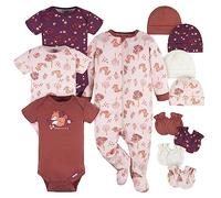 Gerber Baby Boys Piece Layette Gift Set di Abbigliamento a Strisce, 12 Pezzi, Viola Fox, 0-3 Monate (Pacco Bimba