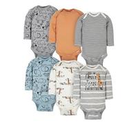 Gerber Baby Boys - Set da 6 tutine a maniche lunghe e set di magliette per bambini, Blu giungla, 3-6 mesi