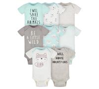 Gerber Baby - Confezione da 8 tutine a maniche corte, volpe, 3-6 mesi