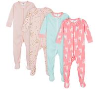 Gerber Baby Girls' 4-Pack Footed Pajamas Love Llamas Pink 6 Months
