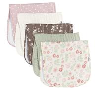 Gerber Baby, panni antirigurgito unisex in mussola, confezione da 5, multi rosa floreale, taglia grande 20" x 10"