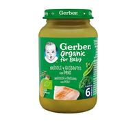 Gerber Broccoli Piselli Biologici con Tacchino 190 g - Purea Bimbi