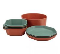 GERBER Gear ComplEAT - Set di stoviglie da campeggio in polipropilene, stoviglie portatili per esterni, 4 piatti, 4 ciotole e 1 ciotola per mescolare