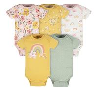 Gerber, Confezione da 5 body a maniche corte da bambina, in colori e motivi assortiti