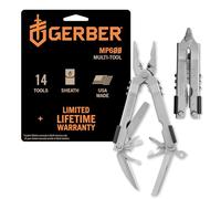 Gerber Multi-Tool con Due Coltelli e Fodero in Pelle, Mp600 Full-Size, con 14 Funzioni, Argento, 7530