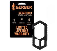 Gerber Moschettone Carabiner – Portachiavi multiutensile acciaio inossidabile 6,1 cm 18 g Rosso