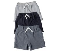 Gerber Pantaloncini in maglia pull-on da bambino per bambini, confezione da 3, grigio e nero, 4 anni