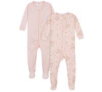 Gerber Pigiama da bambina con piedi – confezione da 2 – Rosa Amore 6 mesi