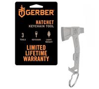 Gerber Portachiavi, Hatchet, utensile portachiavi con apripacco, cacciavite a lama piatta e apribottiglie, lunghezza: 6,6 cm, peso: 20 g, acciaio inossidabile, argento, 1074043