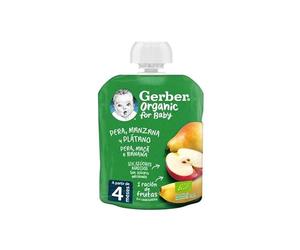 Gerber Pouch Organic Pera Manz Plat 90G