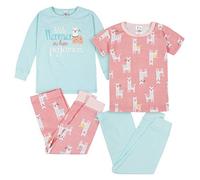 Gerber Set pigiama da 4 pezzi per bambina, Little Llama rosa, 4 anni