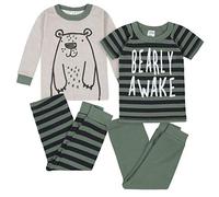 Gerber – Set di pigiami da bambino, 4 pezzi, vestibilità aderente, colori e motivi assortiti