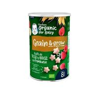 Gerber Snack Cereali Biologici e Lampone 35 g - Snack per Bambini