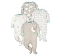 Gerber - Confezione da 4 pigiamini unisex per bambino o bambina, con polsini a manopola, motivo: elefante