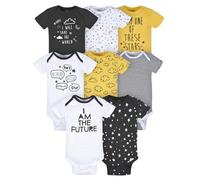 Gerber unisex per bambini, confezione da 8 tutine a maniche corte e set di magliette per bambini, stella, 3-6 mesi