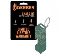 Gerber utensile multifunzionale e portachiavi, Shard DT, piastrina con 3 funzioni per i piccoli problemi quotidiani, lunghezza: 6,5 cm, peso: 28 g, acciaio inossidabile, verde, 1074006