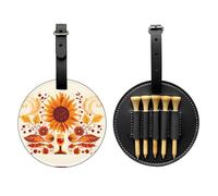 Gerbera Art - Borsa portaoggetti per tee da golf, design portatile, facile da organizzare, Nero, One Size