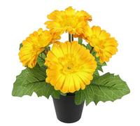 Gerbera artificiale in vaso, 28 cm, fiore decorativo, per la primavera, la primavera, la pianta artificiale, per la margherita, fiori di seta, arbusto