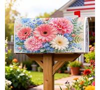 Gerbera - Coperture magnetiche per cassette postali, motivo: dalia botanica primaverile con scritta "Not Forget Me", decorazione per porta d'ingresso, 53 x 64 cm
