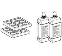 gerberit - Set di filtri al Carbone Attivo e liquido per pulizia dei filtri del lavandino, Geberit AquaClean (2 pezzi) (240.626.00.1)