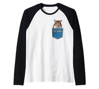 Gerbil Shirt Pet Gerbil in Una Tasca Maglia con Maniche Raglan